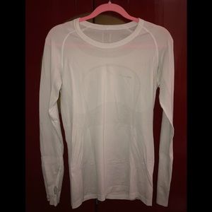 White Lululemon Swiftly Tech Long Sleeve 2.0